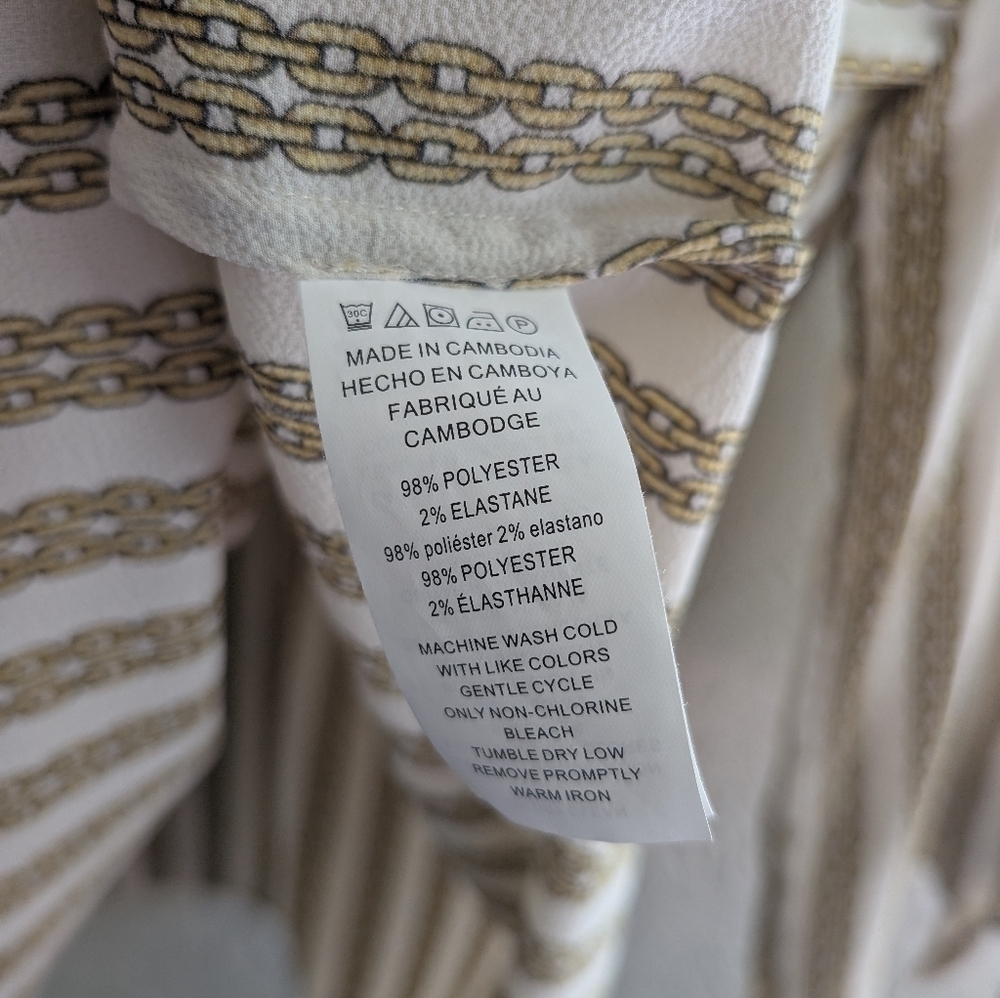 Michael Kors Gold Chain Printed Blouse - Picture 5 of 6